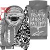 TILL THE FUCKIN FREAKIN TRAINING WHEEL FALL OFF - LIMITED EDITION - CUSTOM NAME - ALPINESTARS - GREY - FLEECE ZIP HOOODIE