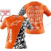TILL THE FUCKIN FREAKIN TRAINING WHEEL FALL OFF - LIMITED EDITION - CUSTOM NAME - ALPINESTARS - ORANGE - T-SHIRT