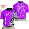 TILL THE FUCKIN FREAKIN TRAINING WHEEL FALL OFF - LIMITED EDITION - CUSTOM NAME - ALPINESTARS - PURPLE - POLO SHIRT