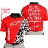 TILL THE FUCKIN FREAKIN TRAINING WHEEL FALL OFF - LIMITED EDITION - CUSTOM NAME - ALPINESTARS - RED - POLO SHIRT