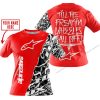 TILL THE FUCKIN FREAKIN TRAINING WHEEL FALL OFF - LIMITED EDITION - CUSTOM NAME - ALPINESTARS - RED - T-SHIRT