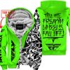 TILL THE FUCKIN FREAKIN TRAINING WHEEL FALL OFF - LIMITED EDITION - CUSTOM NAME - FLY RACING - GREEN - FLEECE ZIP HOODIE