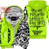 TILL THE FUCKIN FREAKIN TRAINING WHEEL FALL OFF - LIMITED EDITION - CUSTOM NAME - FLY RACING - NEON - FLEECE ZIP HOODIE