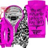 TILL THE FUCKIN FREAKIN TRAINING WHEEL FALL OFF - LIMITED EDITION - CUSTOM NAME - FLY RACING - PINK - FLEECE ZIP HOODIE