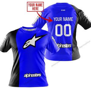 PREMIUM MX - CUSTOM NAME - ALPINESTARS - BLUE - T-SHIRT