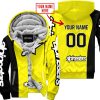 PREMIUM MX - CUSTOM NAME - ALPINESTARS - YELLOW - FLEECE ZIP HOODIE