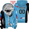 PREMIUM MX - CUSTOM NAME - BMW - SKY BLUE - FLEECE ZIP HOODIE