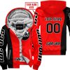 PREMIUM MX - CUSTOM NAME - CAN AM - RED - FLEECE ZIP HOODIE