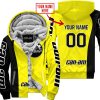 PREMIUM MX - CUSTOM NAME - CAN AM - YELLOW - FLEECE ZIP HOODIE