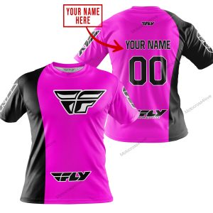 PREMIUM MX - CUSTOM NAME - FLY RACING - PINK - T-SHIRT