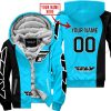 PREMIUM MX - CUSTOM NAME - FLY RACING - SKY BLUE - FLEECE ZIP HOODIE