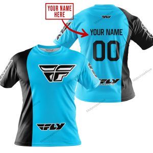 PREMIUM MX - CUSTOM NAME - FLY RACING - SKY BLUE - T-SHIRT