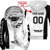 PREMIUM MX - CUSTOM NAME - FLY RACING - WHITE - FLEECE ZIP HOODIE