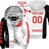 PREMIUM MX - CUSTOM NAME - GAS GAS - WHITE - FLEECE ZIP HOODIE