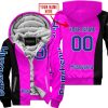 PREMIUM MX - CUSTOM NAME - HUSQVARNA - PINK - FLEECE ZIP HOODIE