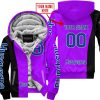 PREMIUM MX - CUSTOM NAME - HUSQVARNA - PURPLE - FLEECE ZIP HOODIE