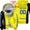 PREMIUM MX - CUSTOM NAME - HUSQVARNA - YELLOW - FLEECE ZIP HOODIE