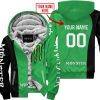 PREMIUM MX - CUSTOM NAME - MONSTER - GREEN - FLEECE ZIP HOODIE