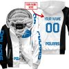 PREMIUM MX - CUSTOM NAME - POLARIS - WHITE - FLEECE ZIP HOODIE