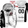 PREMIUM MX - CUSTOM NAME - TROY LEE DESIGNS - WHITE - FLEECE ZIP HOODIE