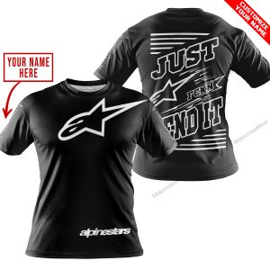 PREMIUM JUST FCKN GONNA SEND IT – CUSTOM NAME – ALPINESTARS - BLACK - T-SHIRT