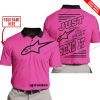 PREMIUM JUST FCKN GONNA SEND IT – CUSTOM NAME – ALPINESTARS - PINK 1 - POLO SHIRT