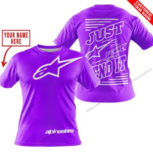 PREMIUM JUST FCKN GONNA SEND IT – CUSTOM NAME – ALPINESTARS - PURPLE - T-SHIRT