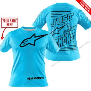 PREMIUM JUST FCKN GONNA SEND IT – CUSTOM NAME – ALPINESTARS - SKY BLUE - T-SHIRT