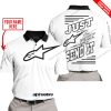 PREMIUM JUST FCKN GONNA SEND IT – CUSTOM NAME – ALPINESTARS - WHITE - POLO SHIRT