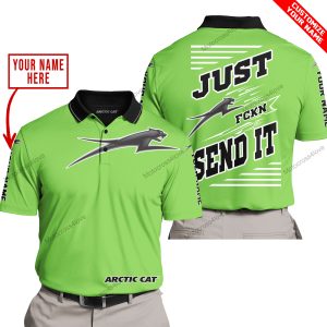 PREMIUM JUST FCKN GONNA SEND IT – CUSTOM NAME – ARCTIC-CAT V1 - POLO SHIRT