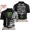 TILL THE FUCKIN FREAKIN TRAINING WHEEL FALL OFF - LIMITED EDITION - CUSTOM NAME - MONSTER - BLACK - POLO SHIRT