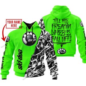 TILL THE FUCKIN FREAKIN TRAINING WHEEL FALL OFF - LIMITED EDITION - CUSTOM NAME - SKI DOO - GREEN