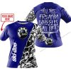 TILL THE FUCKIN FREAKIN TRAINING WHEEL FALL OFF - LIMITED EDITION - CUSTOM NAME - SKI DOO - NAVY - T-SHIRT