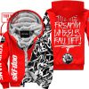 TILL THE FUCKIN FREAKIN TRAINING WHEEL FALL OFF - LIMITED EDITION - CUSTOM NAME - SKI DOO - RED - FLEECE ZIP HOOODIE