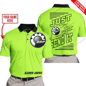 PREMIUM JUST FCKN GONNA SEND IT – CUSTOM NAME – CAN AM - GREEN 1 - POLO SHIRT