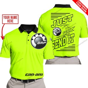 PREMIUM JUST FCKN GONNA SEND IT – CUSTOM NAME – CAN AM - NEON - POLO SHIRT