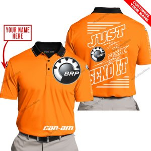 PREMIUM JUST FCKN GONNA SEND IT – CUSTOM NAME – CAN AM - ORANGE - POLO SHIRT