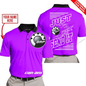 PREMIUM JUST FCKN GONNA SEND IT – CUSTOM NAME – CAN AM - PURPLE - POLO SHIRT
