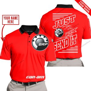 PREMIUM JUST FCKN GONNA SEND IT – CUSTOM NAME – CAN AM - RED - POLO SHIRT