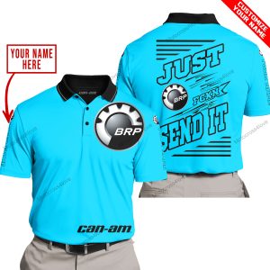 PREMIUM JUST FCKN GONNA SEND IT – CUSTOM NAME – CAN AM - SKY BLUE - POLO SHIRT