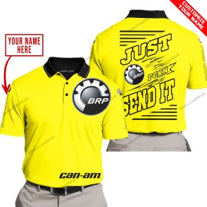 PREMIUM JUST FCKN GONNA SEND IT – CUSTOM NAME – CAN AM - YELLOW - POLO SHIRT