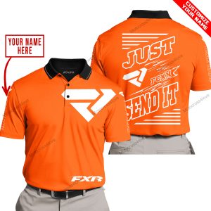 PREMIUM JUST FCKN GONNA SEND IT – CUSTOM NAME – FXR - ORANGE - POLO SHIRT