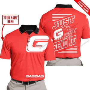 PREMIUM JUST FCKN GONNA SEND IT – CUSTOM NAME – GASGAS - RED - POLO SHIRT