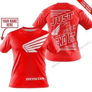 PREMIUM JUST FCKN GONNA SEND IT – CUSTOM NAME – HONDA - RED - T-SHIRT