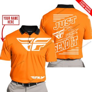 PREMIUM JUST FCKN GONNA SEND IT – CUSTOM NAME – FLY RACING - ORANGE - POLO