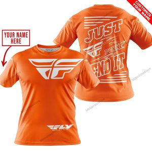 PREMIUM JUST FCKN GONNA SEND IT – CUSTOM NAME – FLY RACING - ORANGE - T-SHIRT