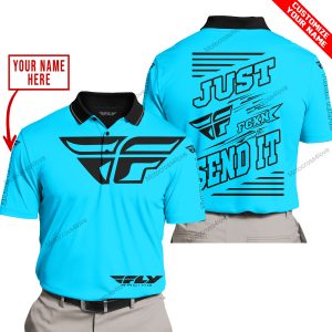PREMIUM JUST FCKN GONNA SEND IT – CUSTOM NAME – FLY RACING - SKY BLUE - POLO