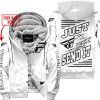 PREMIUM JUST FCKN GONNA SEND IT – CUSTOM NAME – FLY RACING - WHITE - FLEECE ZIP HOODIE