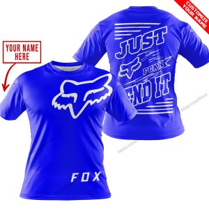 PREMIUM JUST FCKN GONNA SEND IT – CUSTOM NAME – FOX RACING - BLUE - T-SHIRT