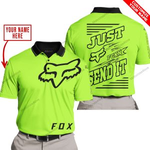 PREMIUM JUST FCKN GONNA SEND IT – CUSTOM NAME – FOX RACING - GREEN 1 - POLO SHIRT
